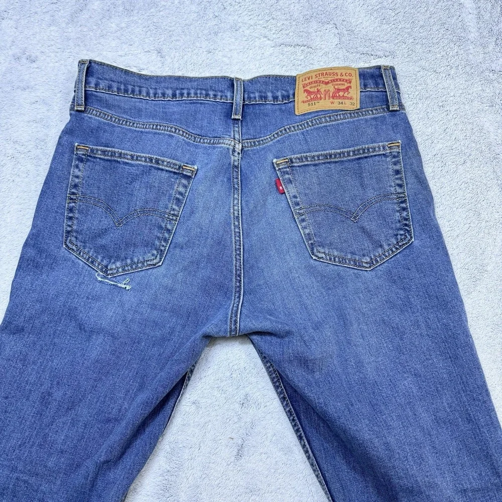 Levi's 511‎ Slim Fit Jeans Mens Blue Denim 34X30 Stretch Casual Modern Fair
